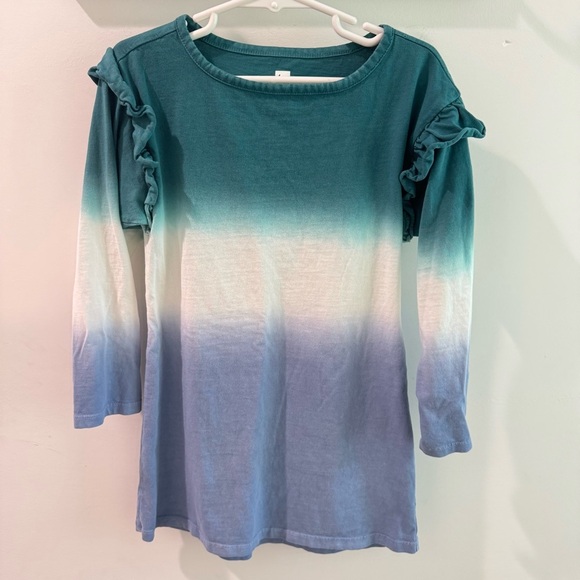 Tea Collection Ruffle Dip Dye Dress Size 5 - Picture 1 of 4